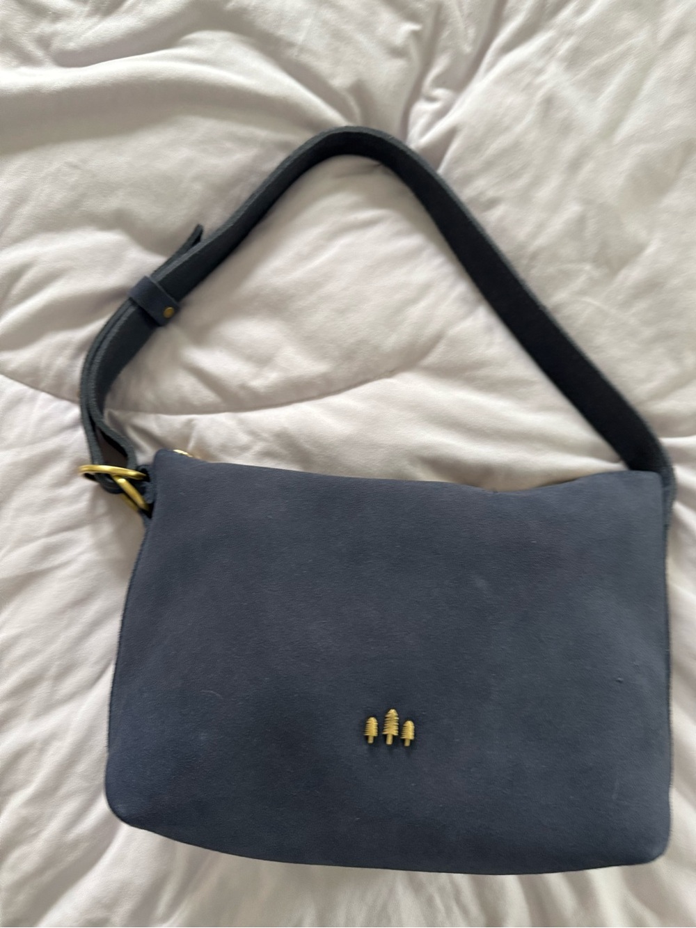 Portland Leather Blue Large Slouchy Purse